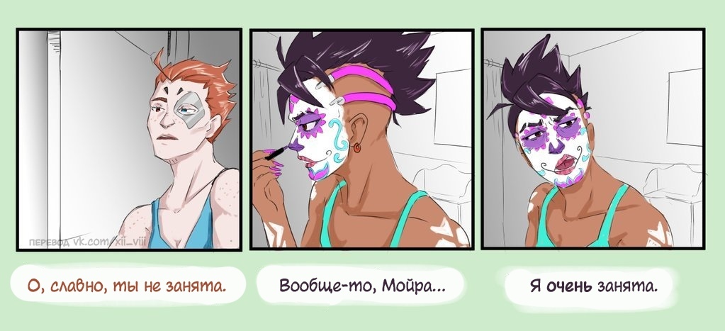 war paint - Comics, , Overwatch, Sombra, Moira