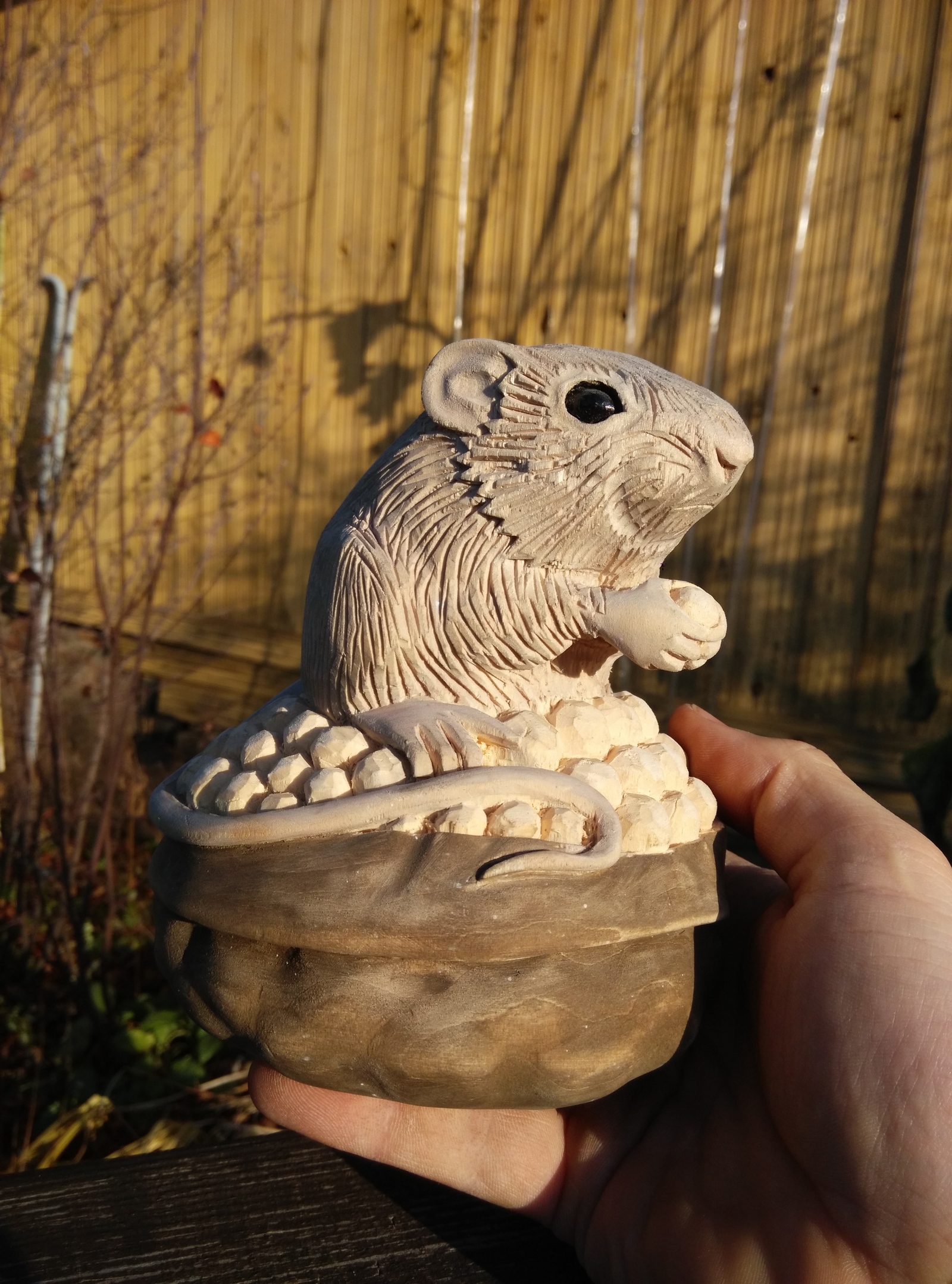 Mouse - My, Needlework without process, With your own hands, Wood carving, Mouse, Crafts, Handmade, Longpost