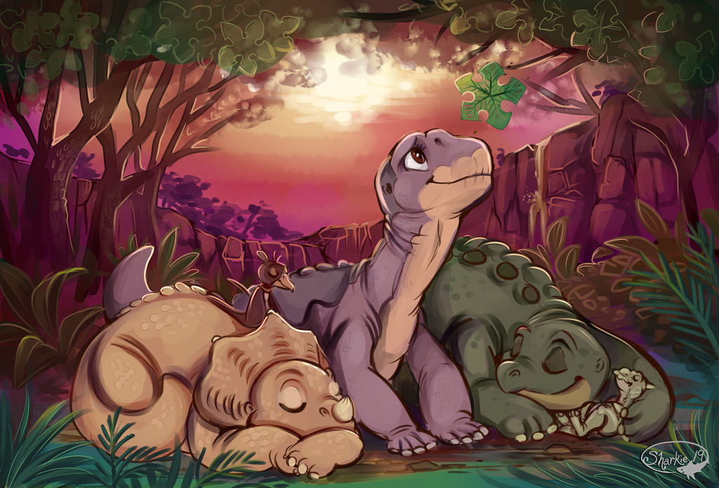 The Land Before Time - Art, Earth before the beginning of time, Cartoons, Dinosaurs