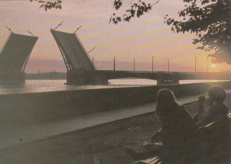 Leningrad. White Nights. Palace Bridge. 1980s - The photo, Leningrad, White Nights, Palace Bridge