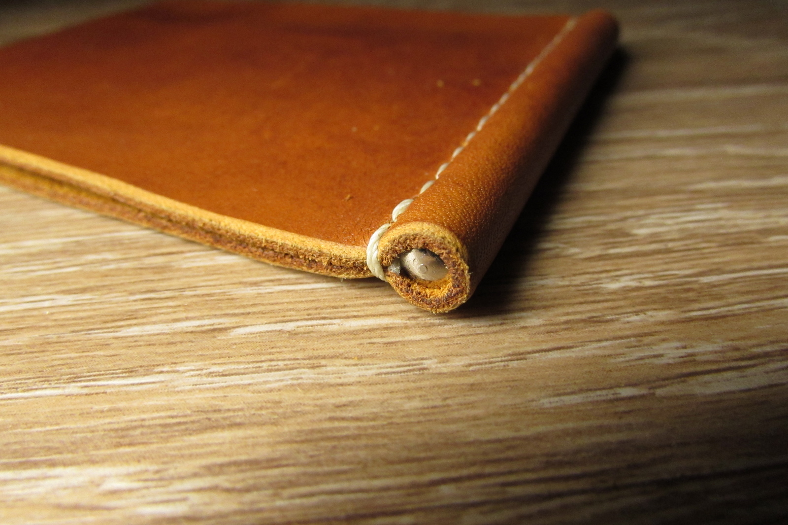 Bill holder with coin box - My, , Leather, With your own hands, Needlework with process, Longpost, Money clip