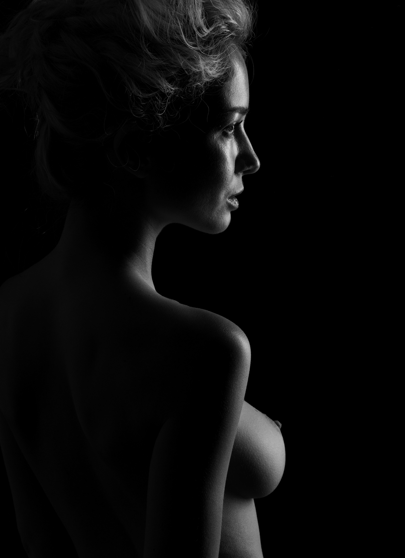 BLACK & WHITE - NSFW, Black and white photo, Erotic, Nudity, Breast