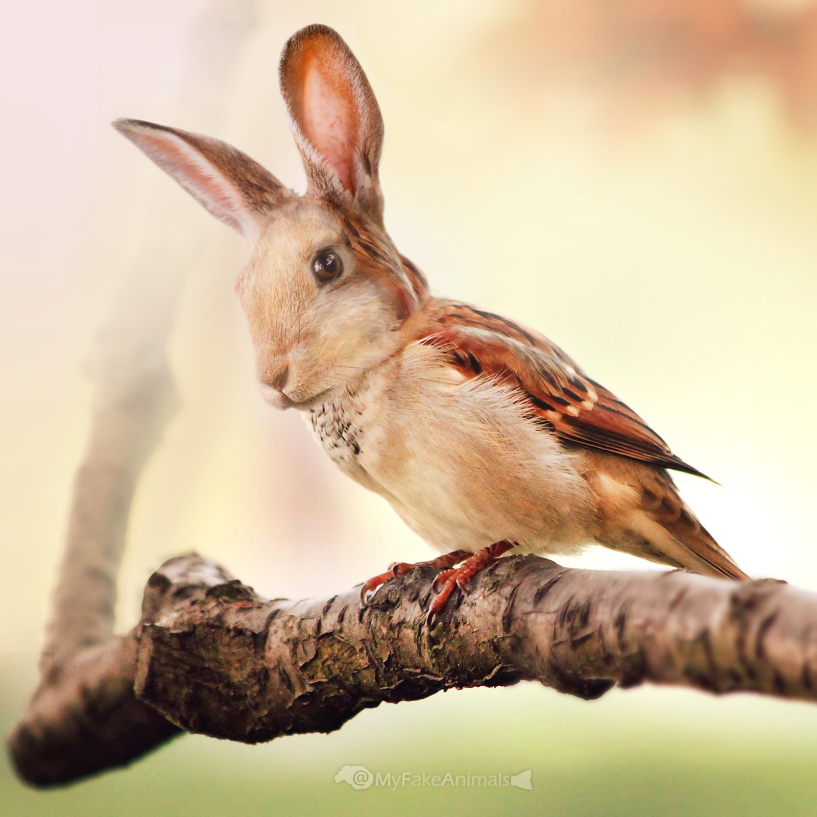 Zayabey - My, Photoshop, Sparrow, Fake, Animals, Humor, Rabbit, Pacon