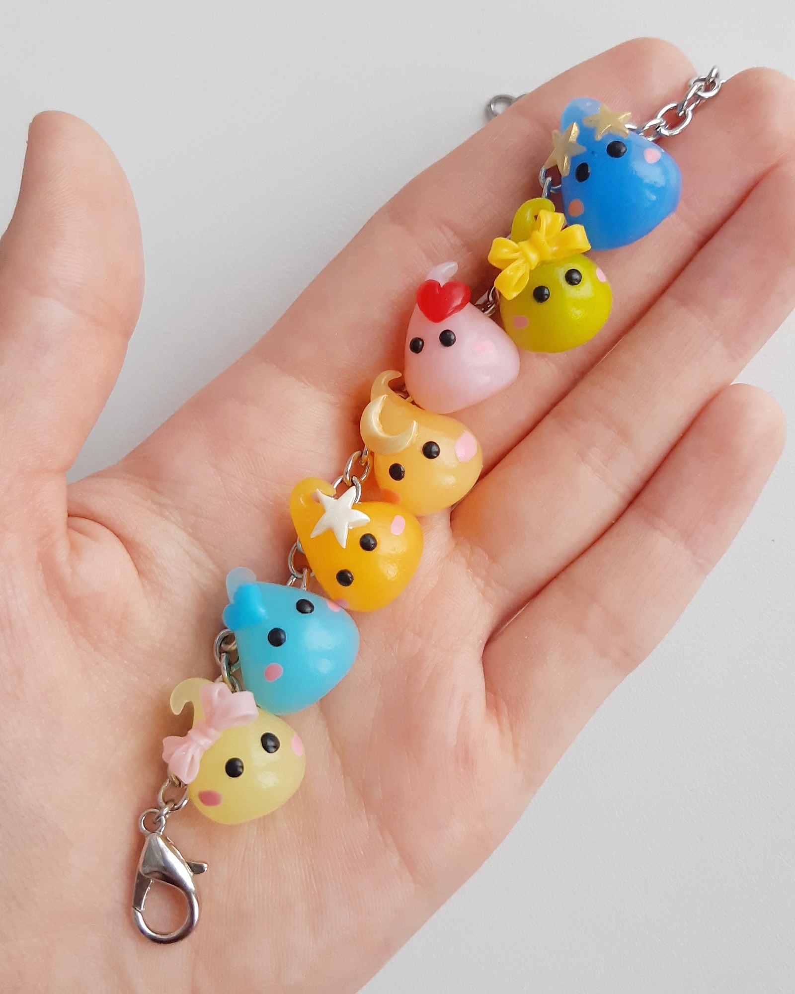 Not slugs, but porings. - My, Anime, Needlework without process, A bracelet, Polymer clay, , Longpost