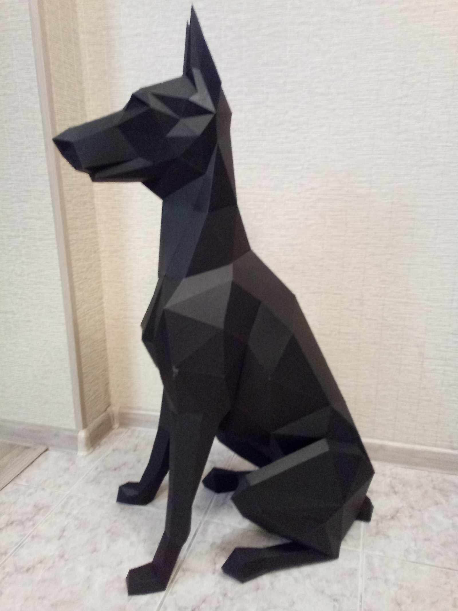 Doberman.Papercraft. - My, Papercraft, Creation, Longpost