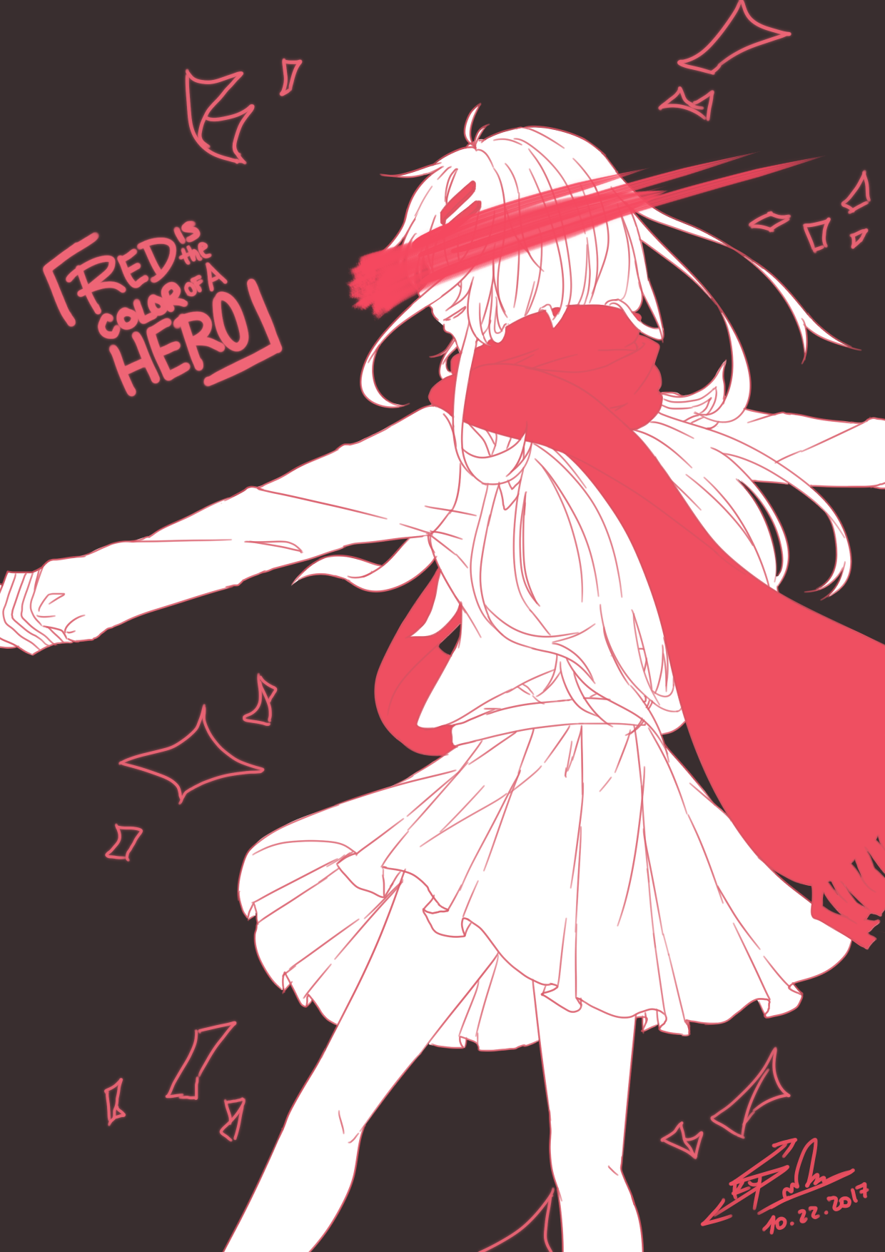 Red is the color of a Hero - Anime, Not anime, Kagerou project, Mekakucity Actors, Pixiv, , , Anime art, Longpost