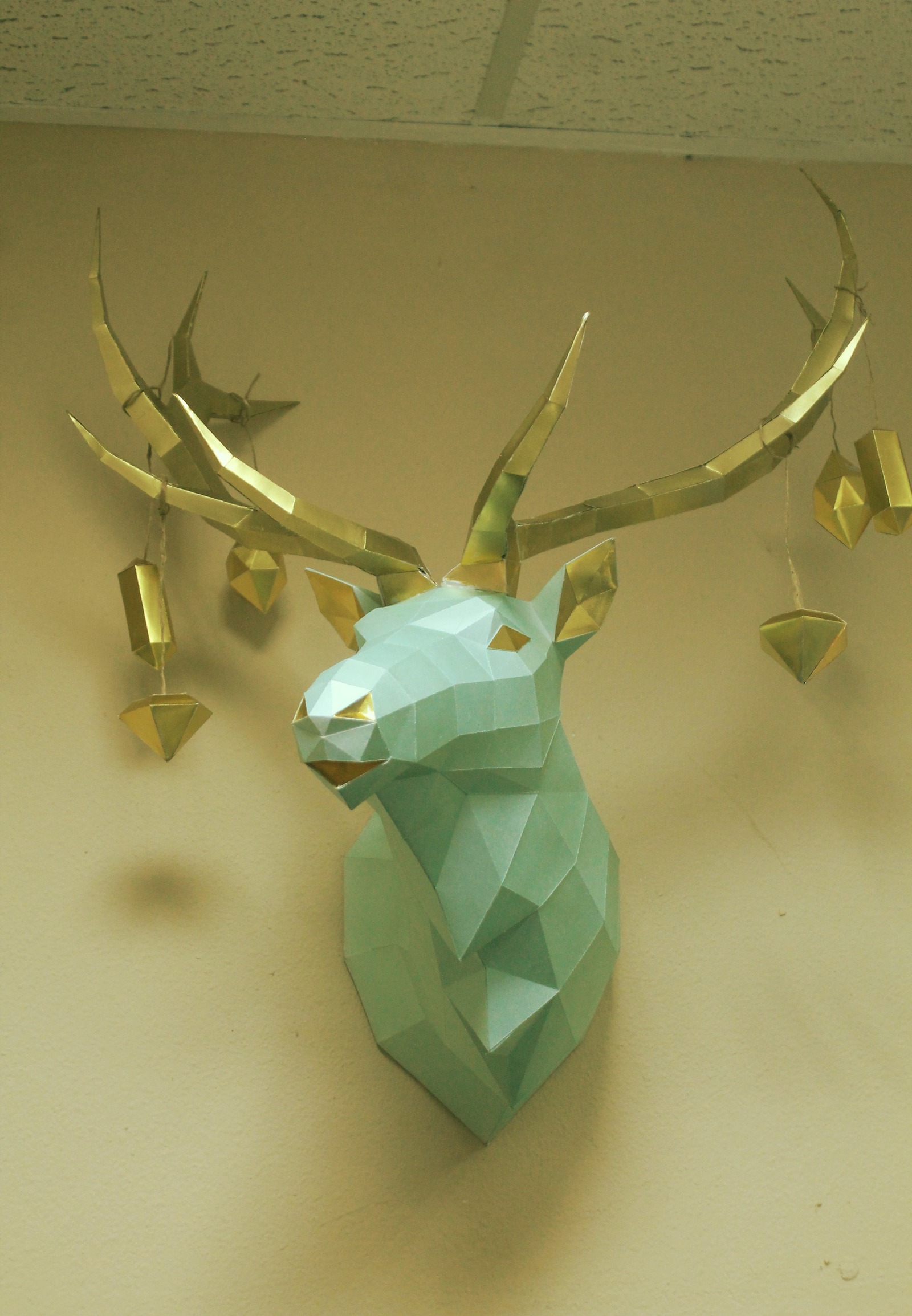 Deer made of cardboard. - My, Papercraft, Deer, Pepakura, Needlework with process, Longpost, Deer