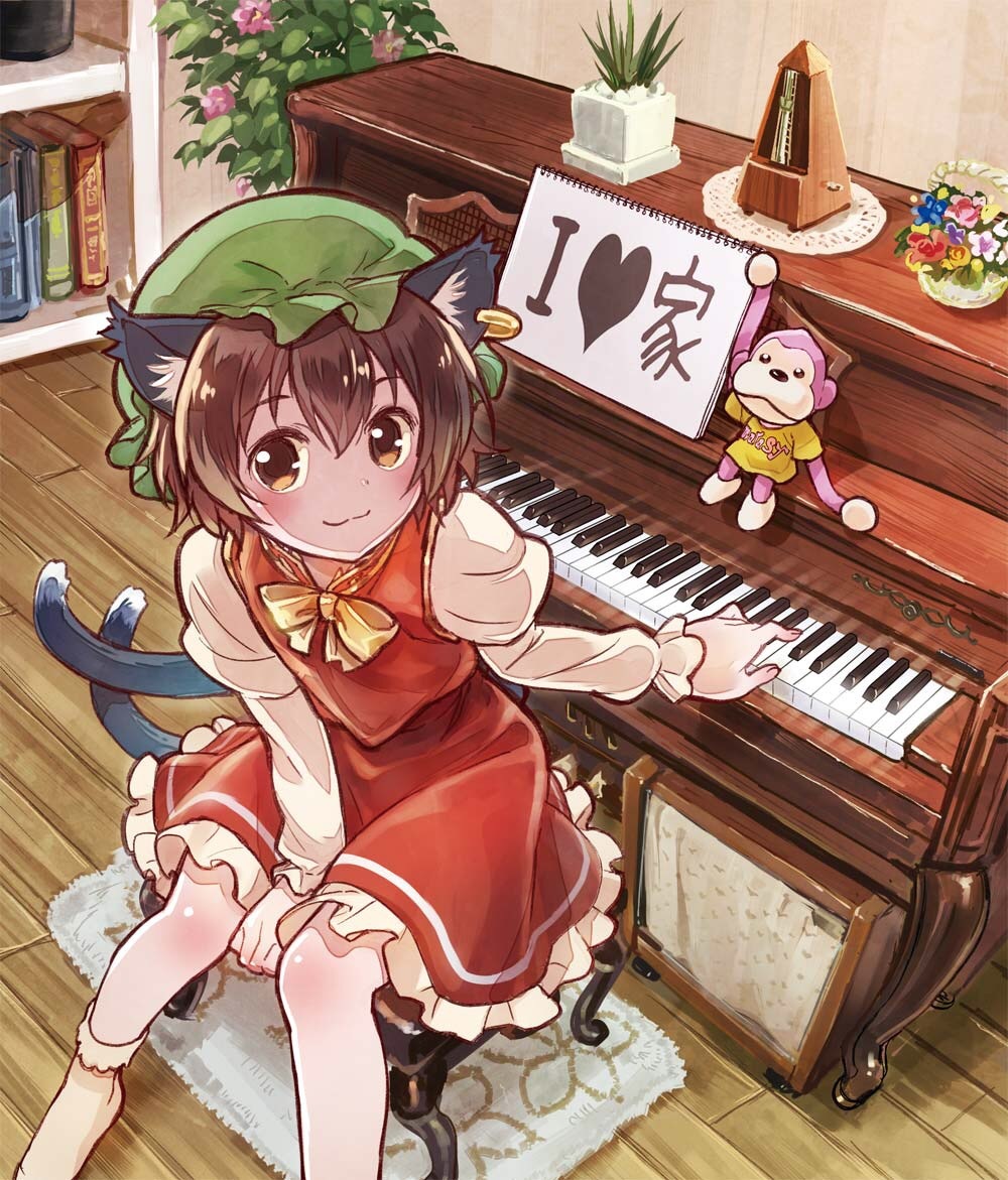 musical evening - Anime, Anime art, Touhou, Chen, , Chen (Touhou)