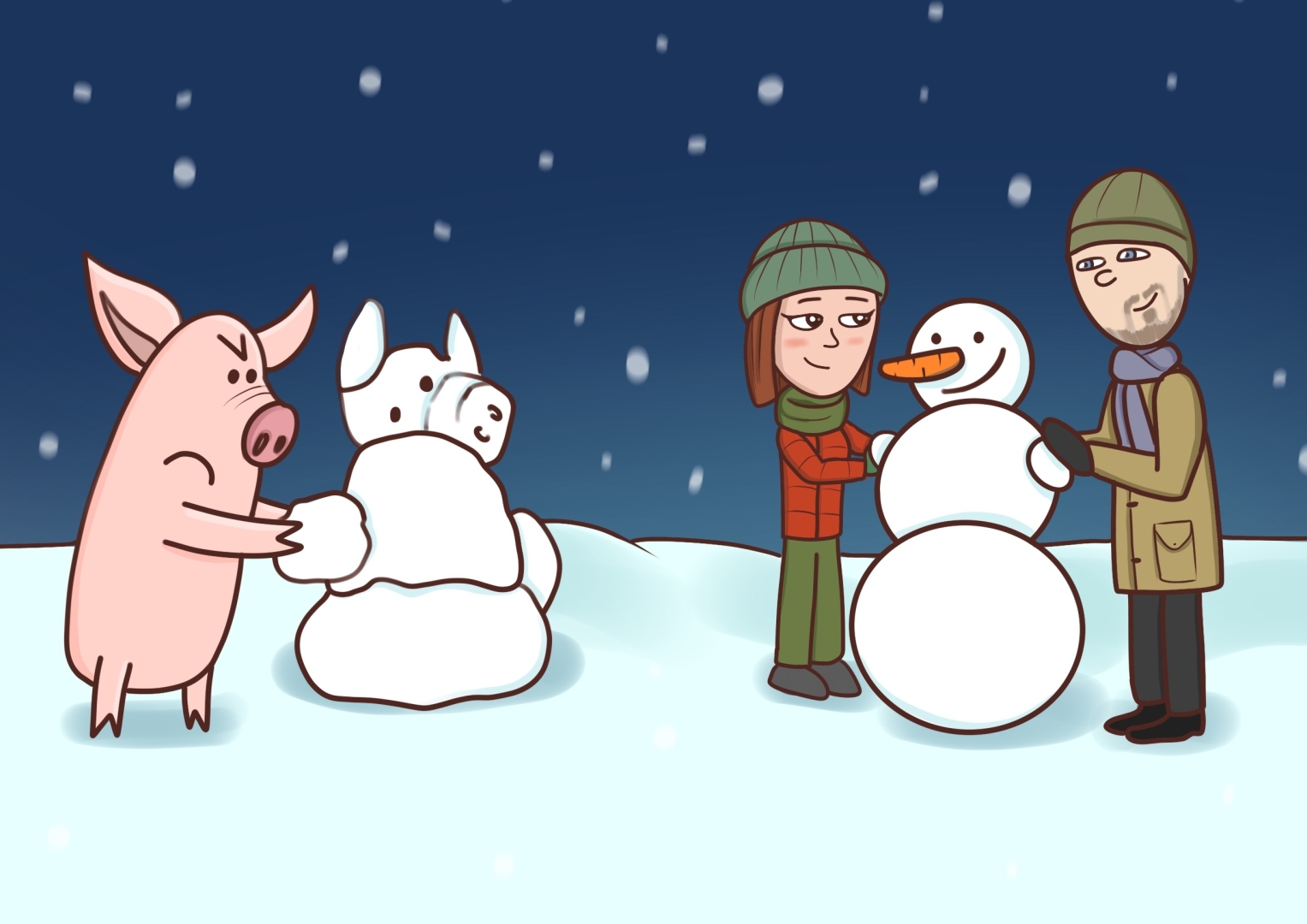 When someone is better than you - My, Author's comic, Humor, snowman, Envy, Digital drawing, Longpost