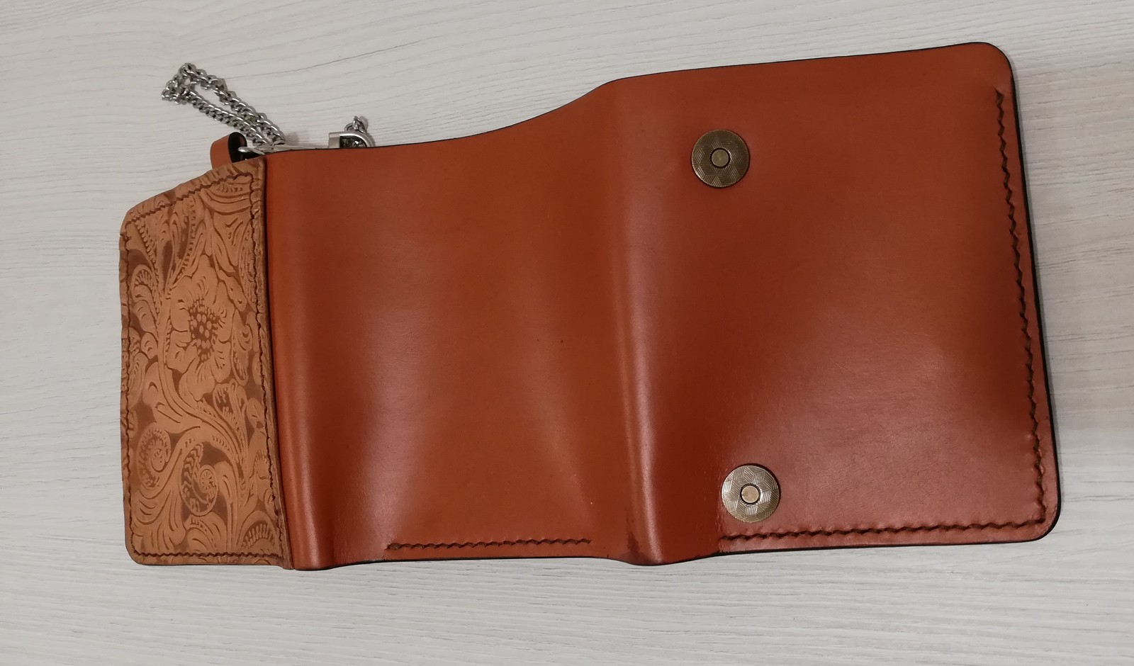 Leather wallet - My, Leather products, With your own hands, Leather craft, Wallet, Longpost