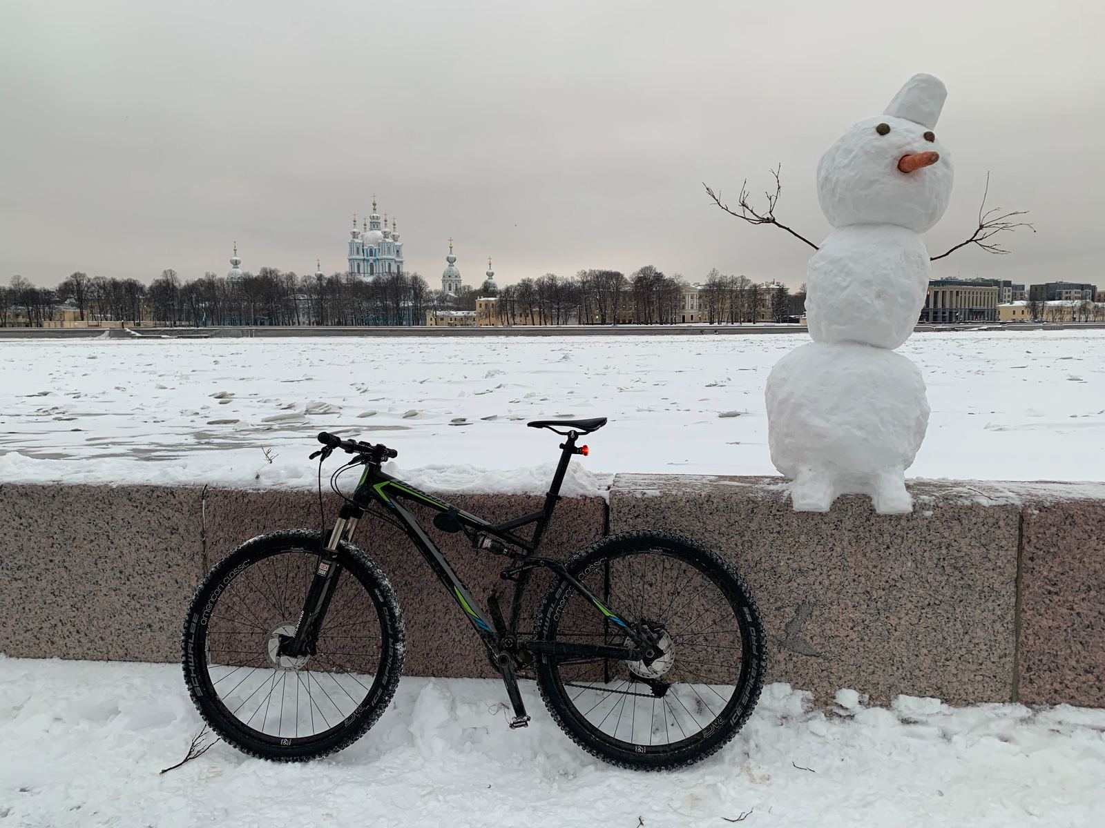 Winter in St. Petersburg - My, Winter, Saint Petersburg, snowman, Neva