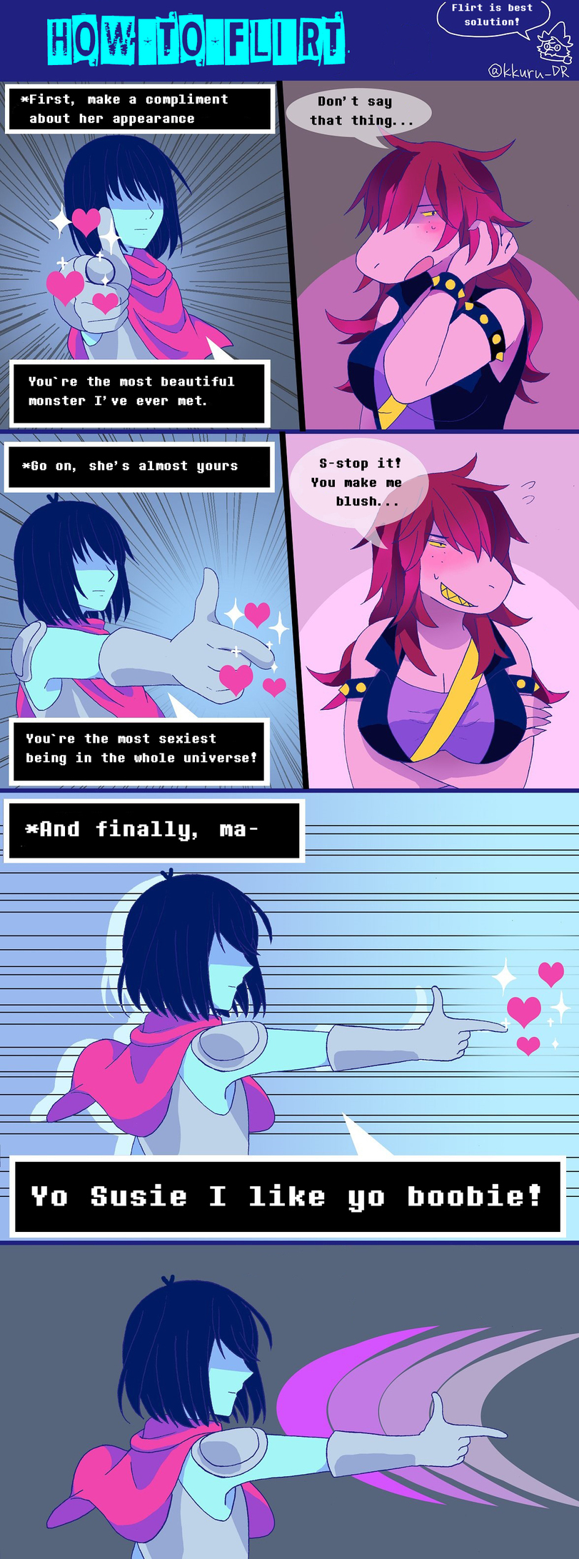 Chris and Susie - Deltarune, Susie, Frisk, Games, Art, Shipping, Longpost