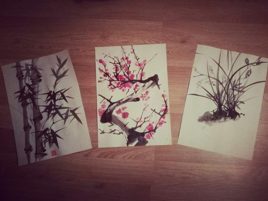 Plum May - My, Chinese art, Plum, Mascara, , Chinese painting, Longpost