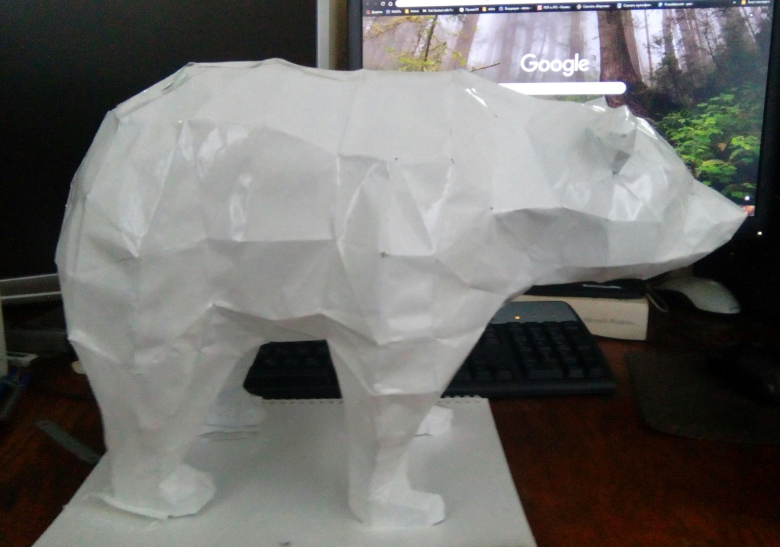 Polar bear - My, Papercraft, The Bears, Longpost