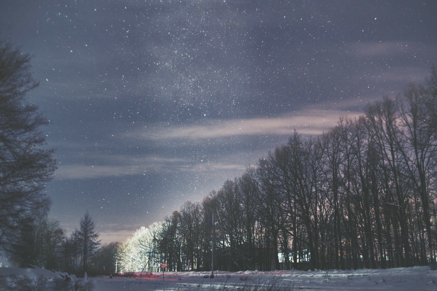 Orion Nebula and Winter Silence - Space, The photo, Astronomy, Winter, Forest, Walk, Longpost