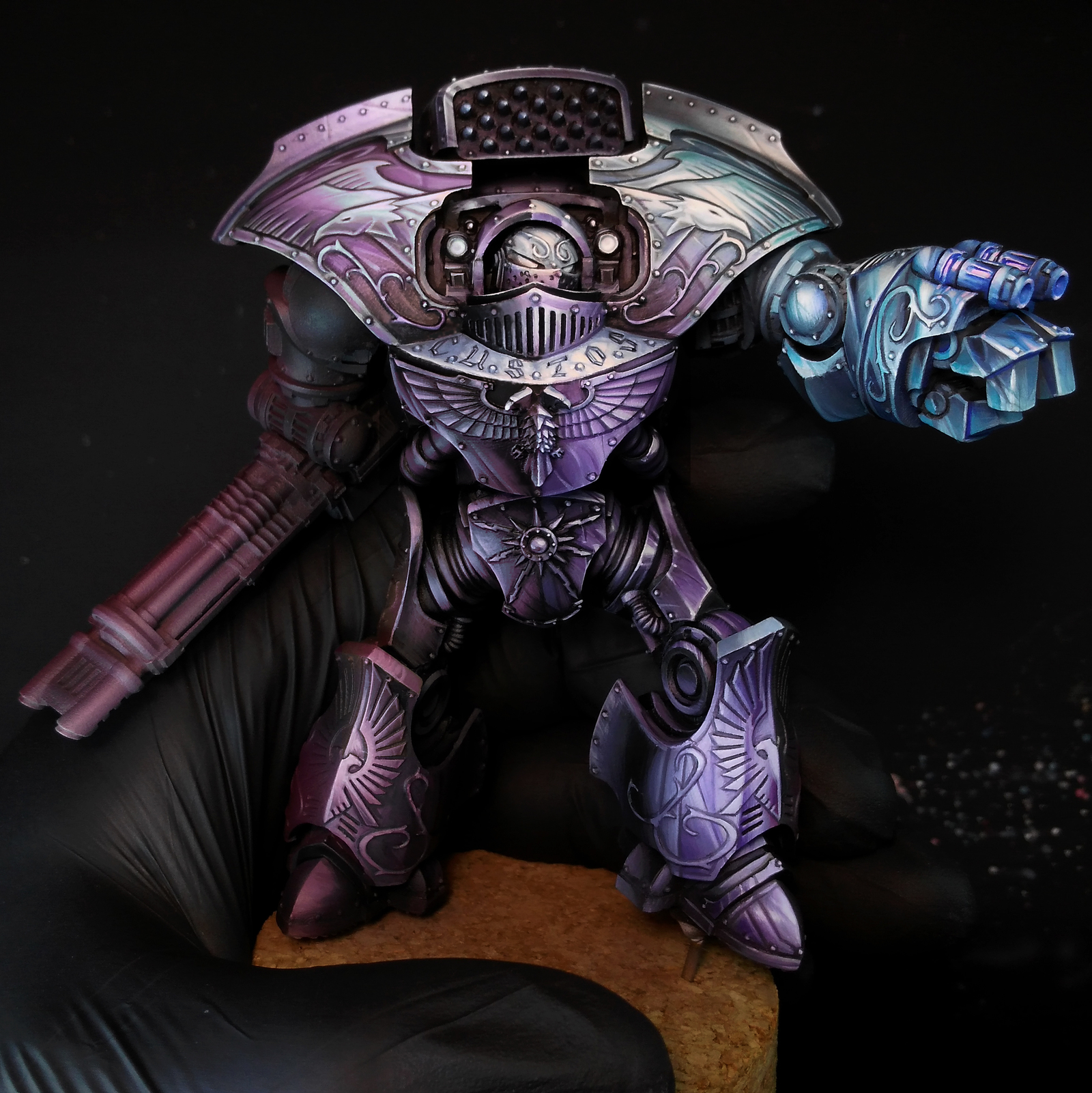 Painting of a Legio Custodes Heavy Dreadnought. - My, Warhammer 40k, Painting, Acrylic, Miniature, Dreadnought, Hobby, Science fiction, Longpost