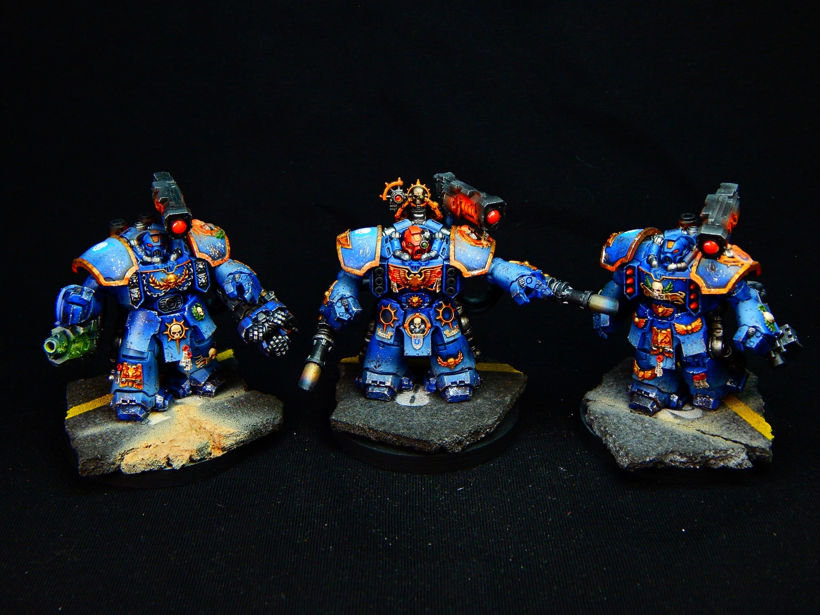 Space Marine Centurions - My, Warhammer 40k, Wh painting, Wh miniatures, Ultramarines, Miniature, Painting miniatures, Longpost