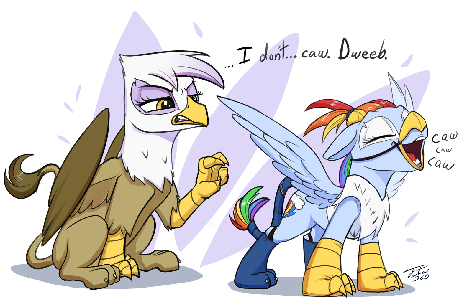 Dash likes dressing up as a Gryphon sometimes…. heh silly pone. - My Little Pony, Gilda, Rainbow Dash, Tsitra360