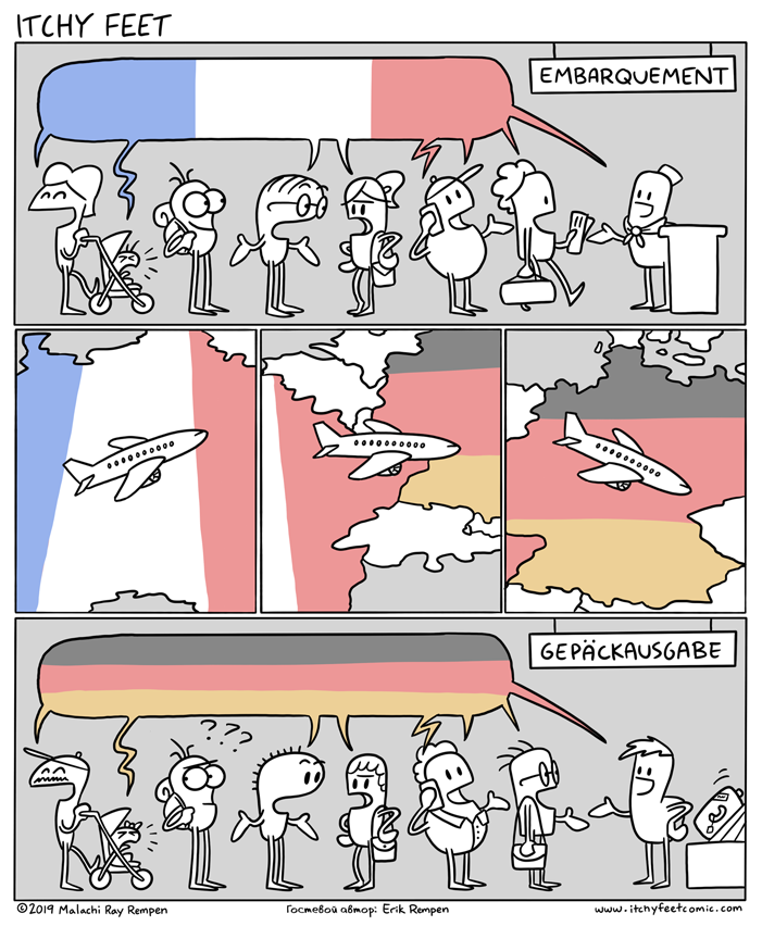 Language Change - My, Itchy feet, Comics, Translation, Germany, France, Foreign languages, Flight