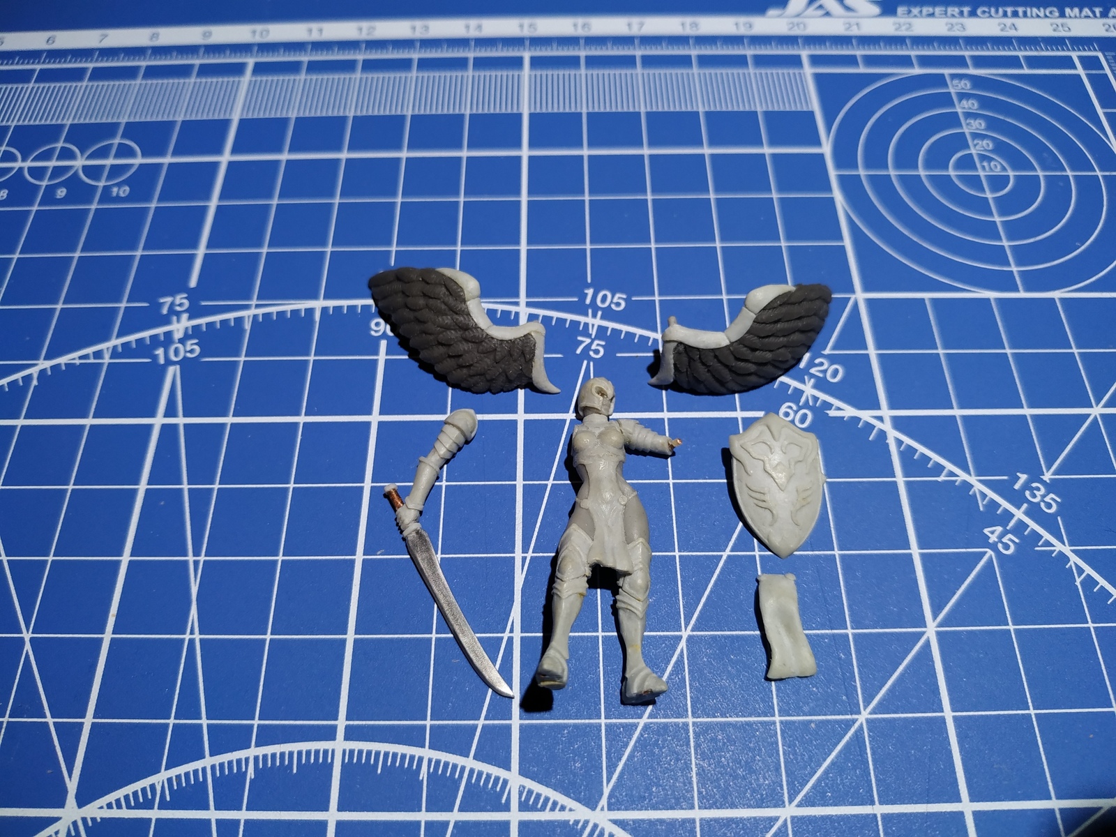 Warrior with wings - My, Needlework with process, Miniature, Лепка, Fantasy, With your own hands, Figurine, Valkyrie, Polymer clay, Longpost, Figurines