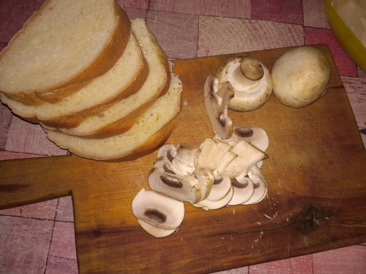 Sandwiches with raw champignons - My, A sandwich, Recipe, Cooking, Longpost