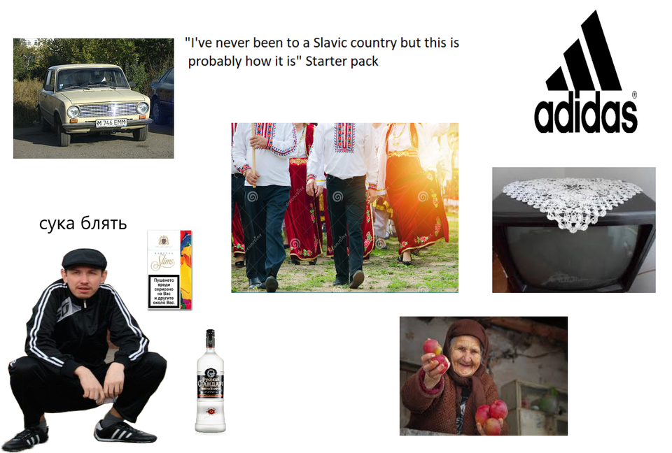 The so-called Slavic starter kit according to foreigners - Foreigners and Russians, Иностранцы, Picture with text