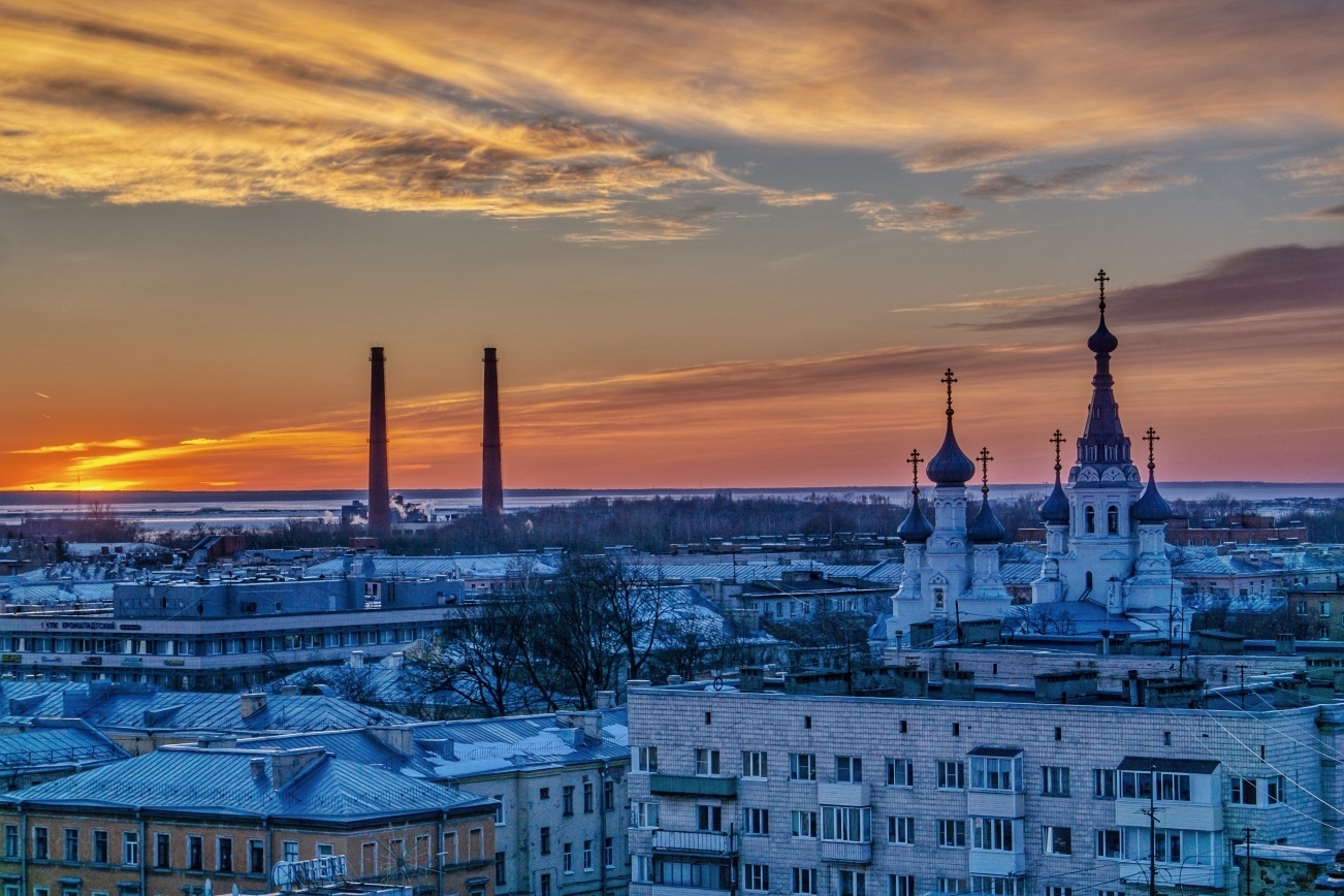 Sunset in Kronstadt - Kronstadt, Sunset, beauty