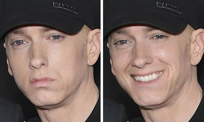 Eminem never smiles so I forced him. - Eminem, Smile, Photoshop, Longpost