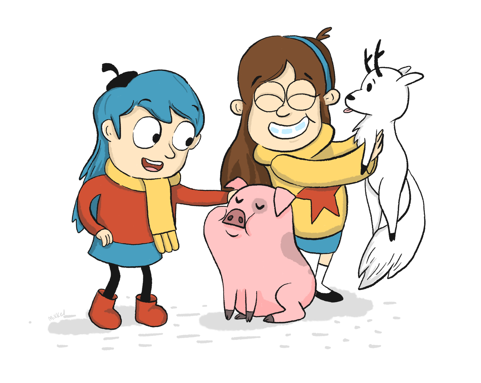 Small fanart - crossover) - My, Hilda, Mabel, Gravity falls, Art, Fan art, Hilda, Mabel pines