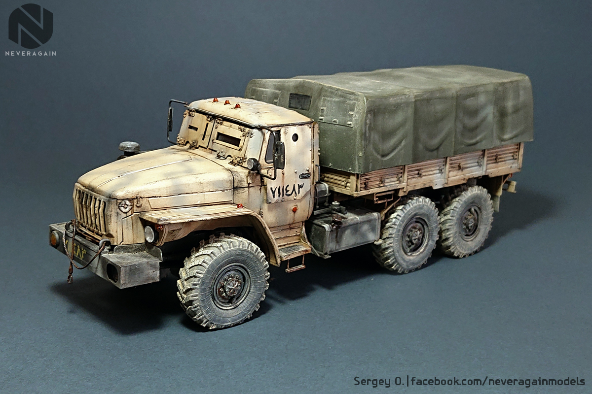 Ural-4320 from Zvezda for the Syrian events - My, Stand modeling, Scale 1:35, 1:35, Scale model, Ural 4320, Truck, Longpost