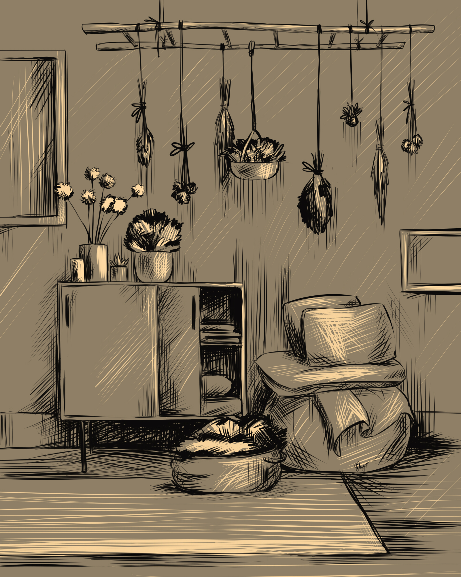 Interior - My, Drawing, Interior, Digital drawing