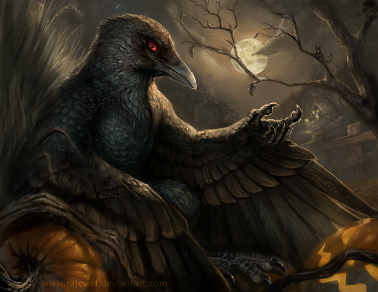 Halloween - Furry, Furry art, Anthro, Furry avian, Furry Crow, Halloween, Rhyu, 