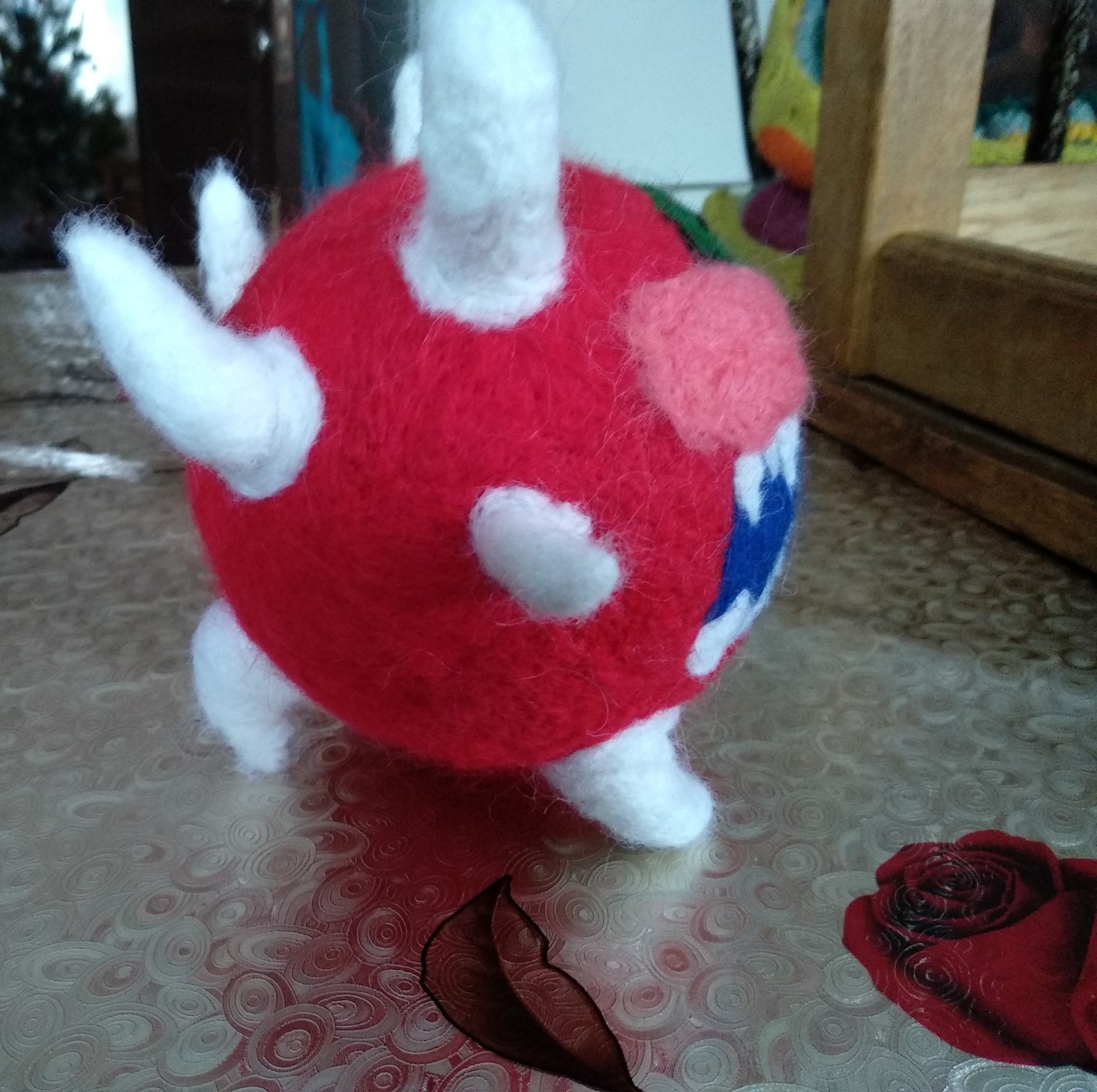 Cacodemon - My, Needlework without process, Dry felting, Computer games, Doom