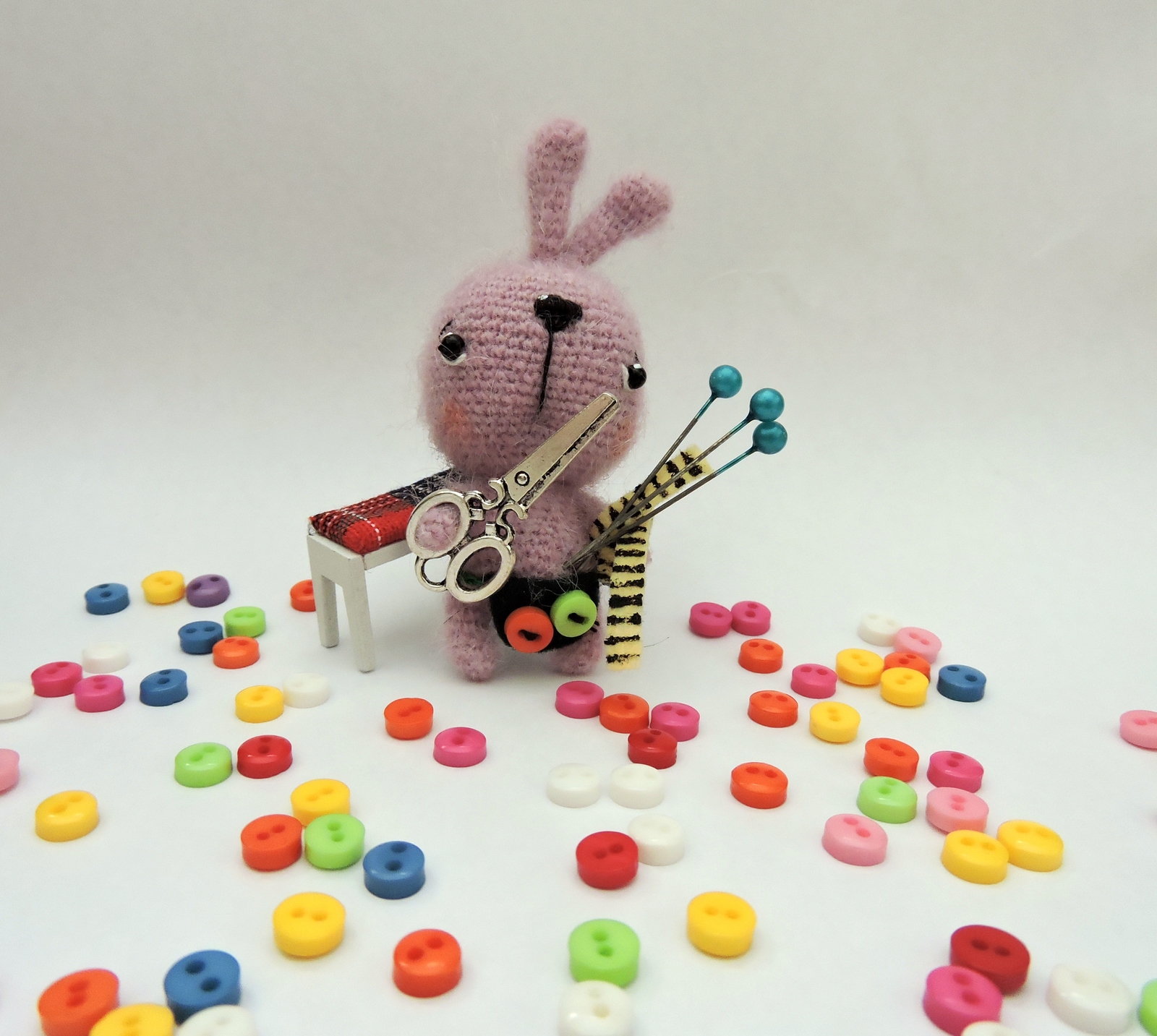 world of toys - My, Amigurumi, Dog, Hare, , Buttons, Dachshund, Crochet, Needlework without process, Longpost