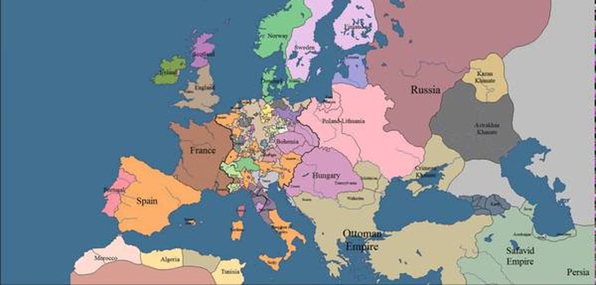 История европы по годам. Карта Европы 1600 года.