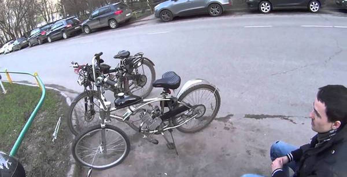 Почти каскадёр. Переднее колесо на ходу заклинило. | Пикабу