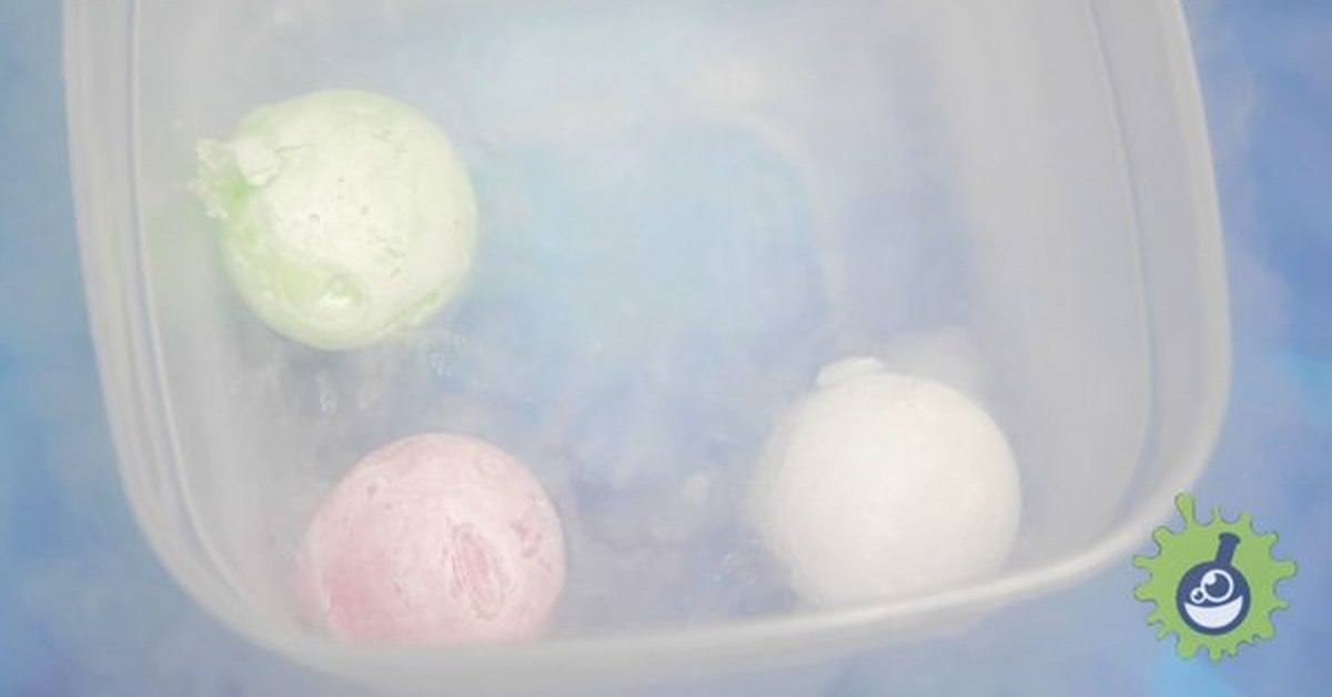 Полимерные шарики в жидком азоте | Пикабу