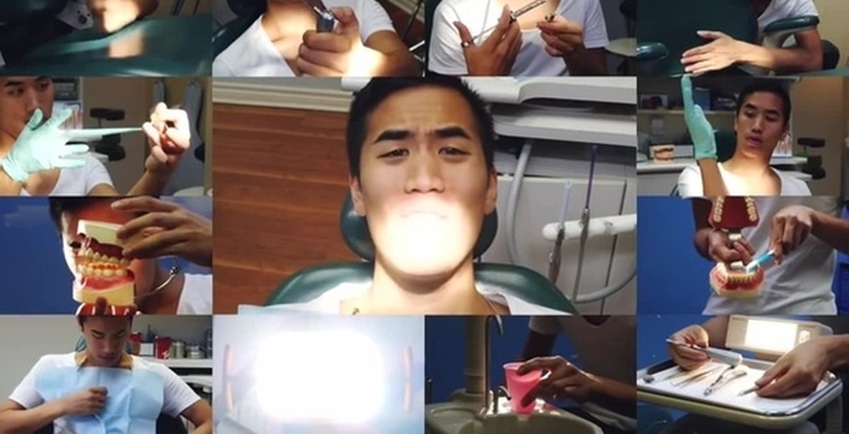 Cant my face. Cant face. Dentist with Clothespin on his nose.